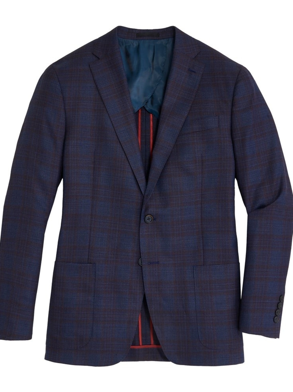 Onward Reserve Men's Loro Piana Navy Plaid Two-Button Sport Coat 42 Long $895